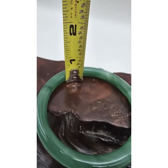 Set of 2 Chinese greenstone Bangle Bracelets ( 2 Sizes ) - Picture 4 of 8